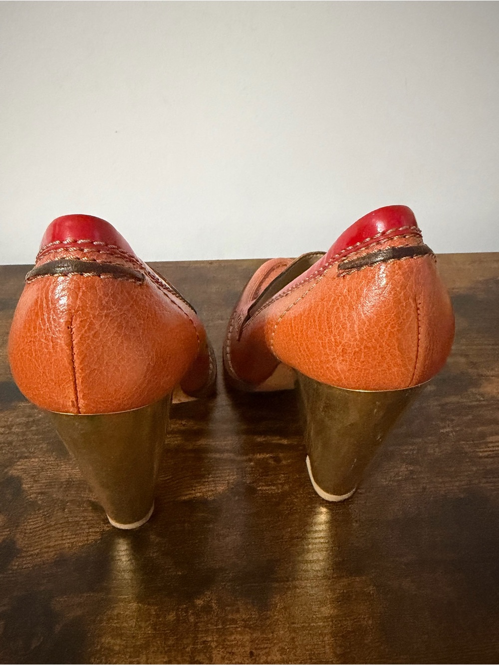 Dolce & Gabbana D&G Women’s Leather Heels Size 40 Brown Red Made in Italy - Picture 10 of 16